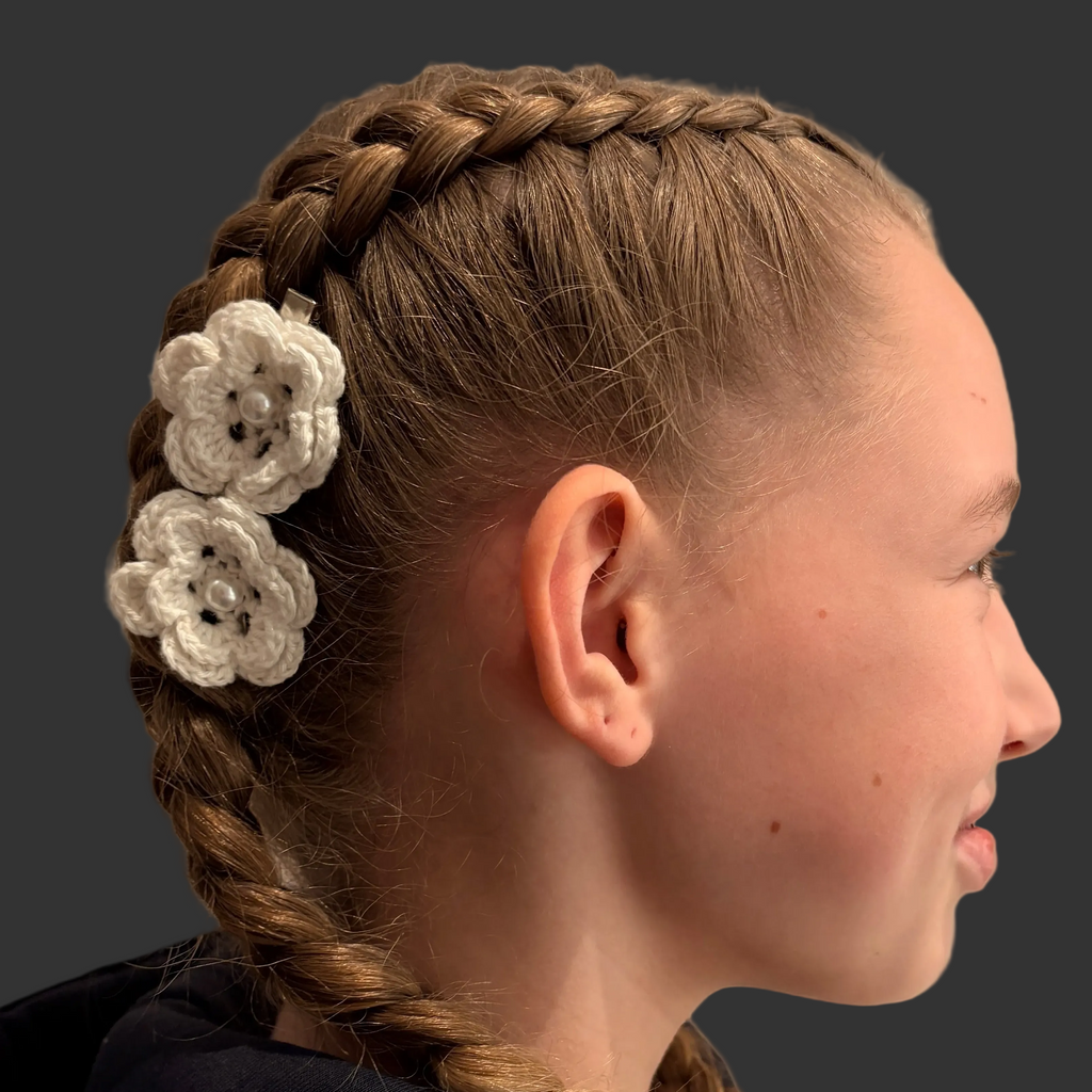2-pk - Liten blomst med hårklemme