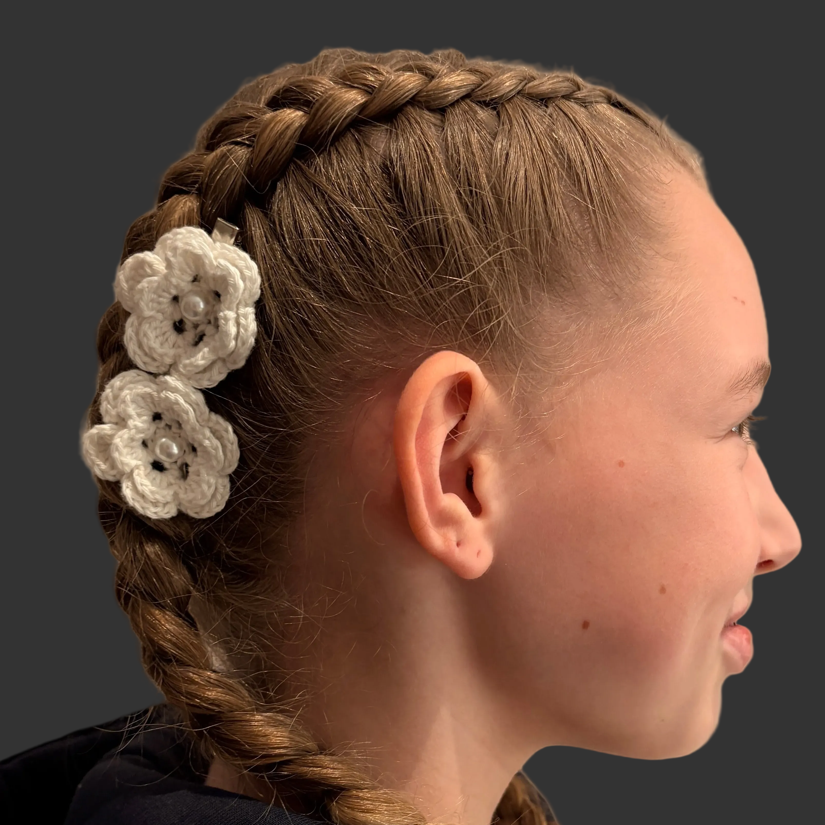 2-pk - Liten blomst med hårklemme